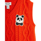 Mini Rodini Red Panda Patch Cable Strikk V-Neck Slipover