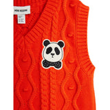 Mini Rodini Red Panda Patch Cable Strikk V-Neck Slipover