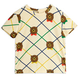 Mini Rodini Off-white Bjørn Check AOP Ss Tee