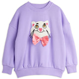 Mini Rodini Purple Cat Med Bowtie Chenille Collegegenser