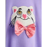 Mini Rodini Purple Cat Med Bowtie Chenille Collegegenser