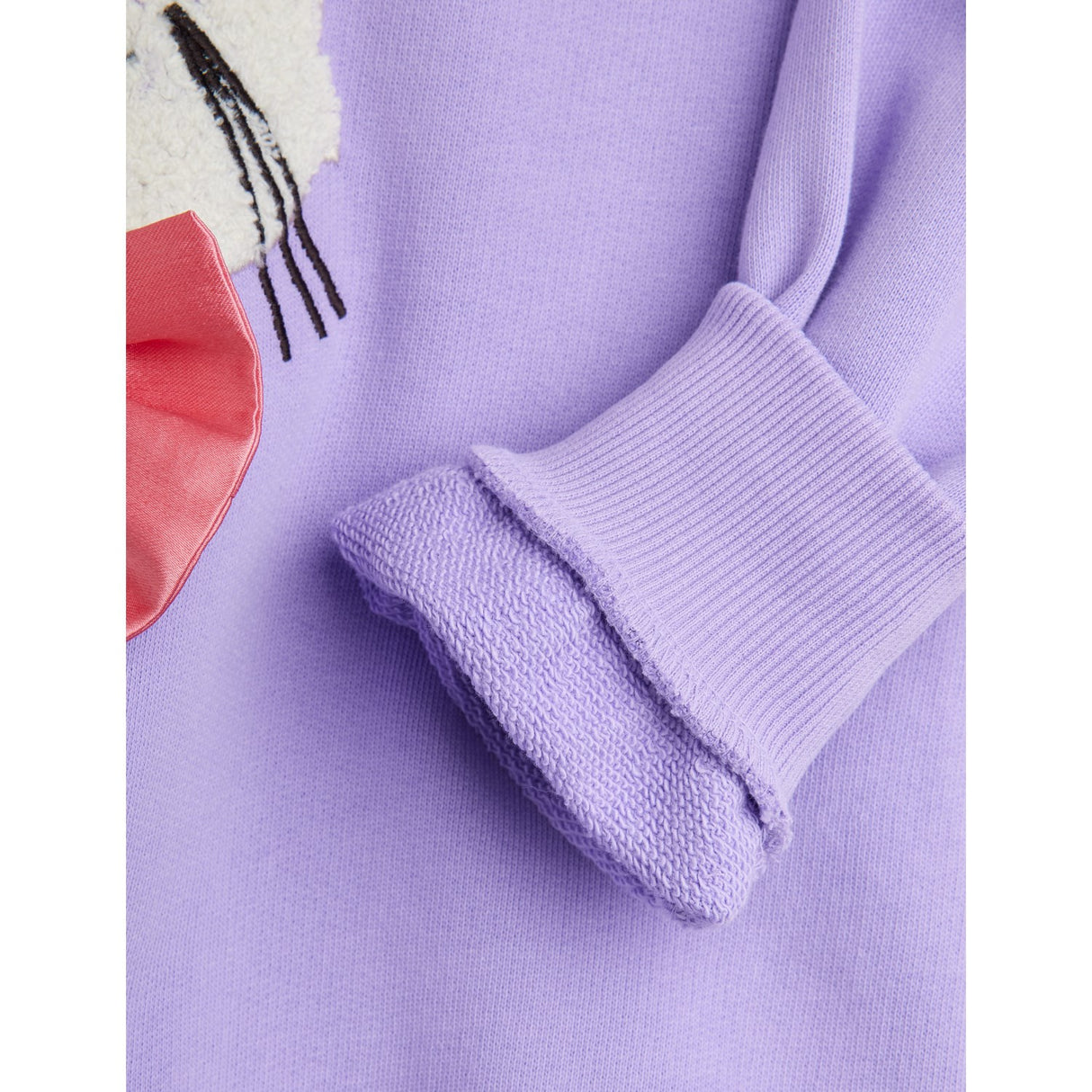 Mini Rodini Purple Cat Med Bowtie Chenille Collegegenser