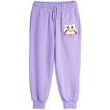 Mini Rodini Purple Cat Med Bowtie Chenille Sweatpants