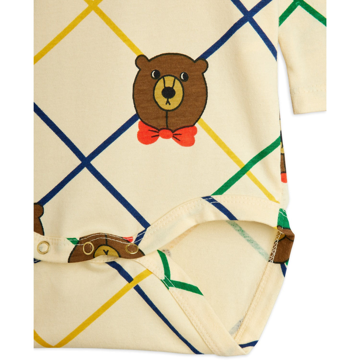 Mini Rodini Off-white Bjørn Check AOP Ls Body