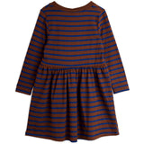 Mini Rodini Brown Stripe Bird Patch Ls Kjole