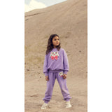Mini Rodini Purple Cat Med Bowtie Chenille Collegegenser
