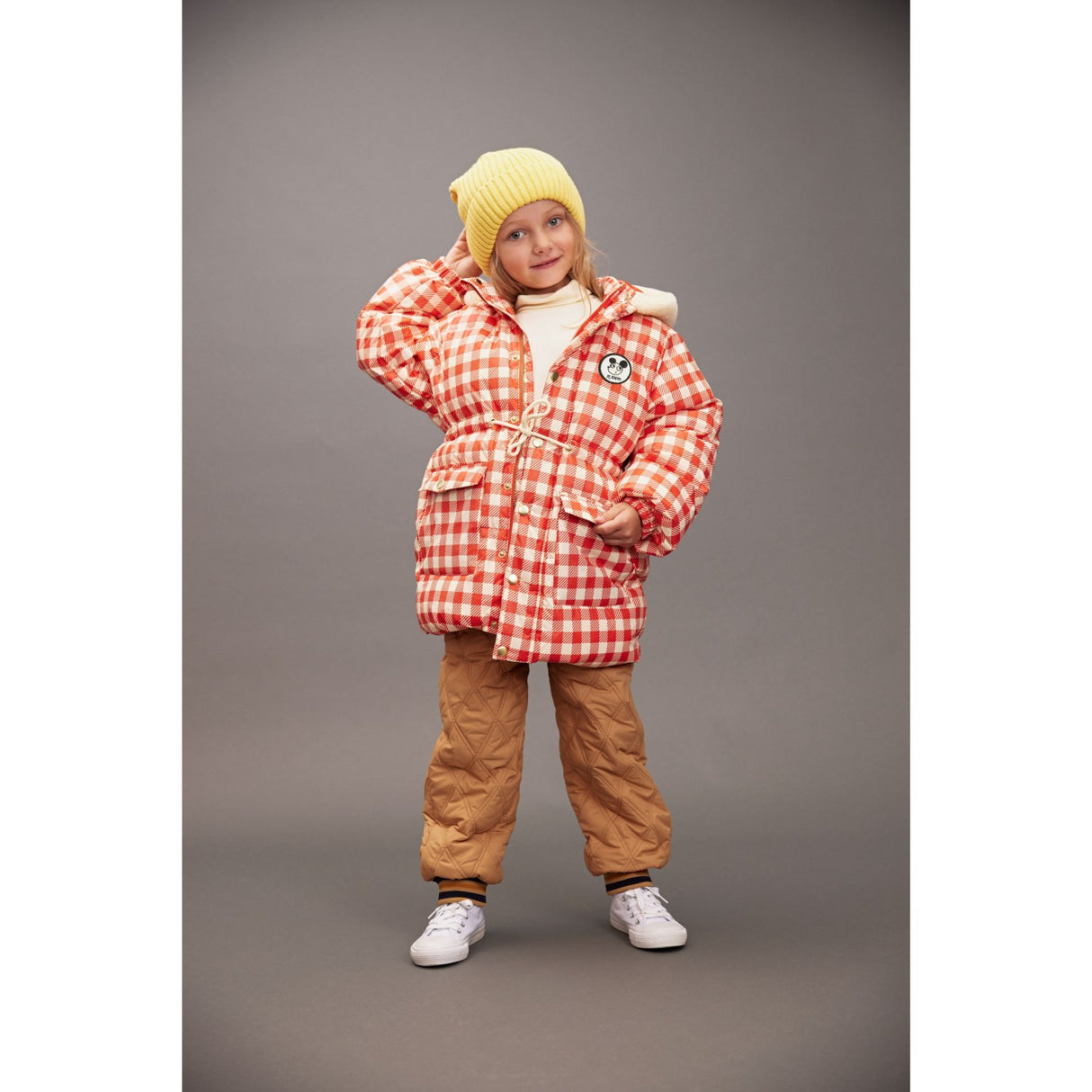 Mini Rodini Beige Ritzratz Patch Vattert Outerwear Trousers