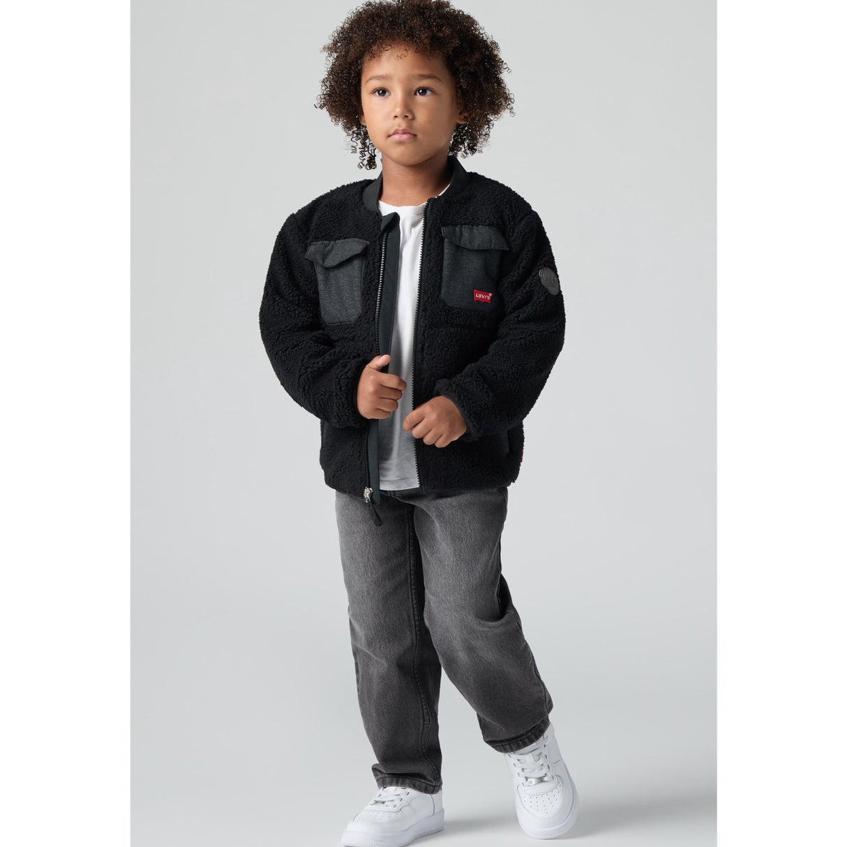 Levi's Jet Black Utility Sherpa Jakke