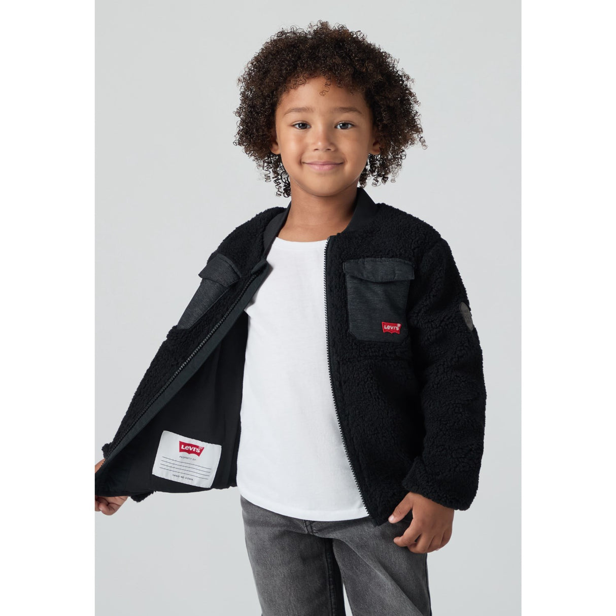 Levi's Jet Black Utility Sherpa Jakke