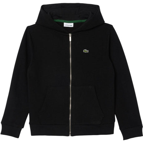 LACOSTE Noir Core Fleece Full Zip Hettegenser