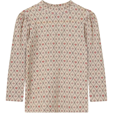 Fliink Sandshell Heart Aop Kelly Heart Ls Puff Bluse