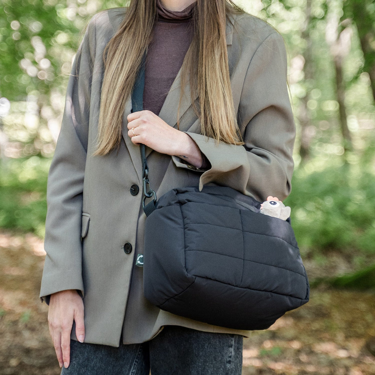 DonebyDeer Black Vattert Barnevognstaske