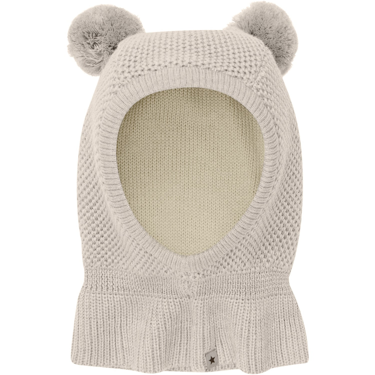 Huttelihut Sand Melange Elefantlue Windstop Pompoms