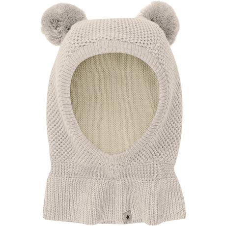 Huttelihut Sand Melange Elefantlue Windstop Pompoms