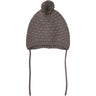 Huttelihut Brown Melange Bonnet Ull Strikk Pompom