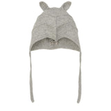 Huttelihut Medium Grey Melange Bonnet Ears Alpaca Ull Strikk