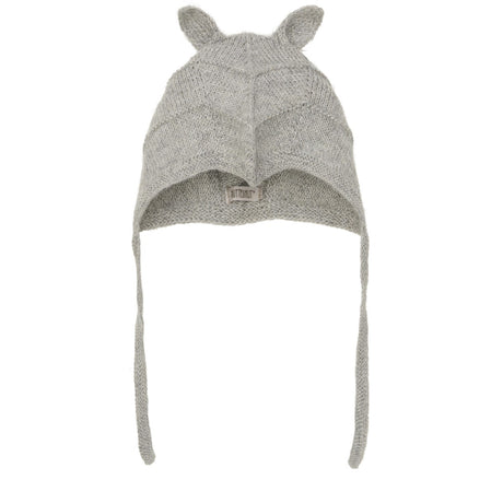 Huttelihut Medium Grey Melange Bonnet Ears Alpaca Ull Strikk