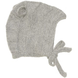 Huttelihut Medium Grey Melange Bonnet Ears Alpaca Ull Strikk