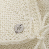 Huttelihut Off-White Bonnet Ull Strikk Alpaca Pompom