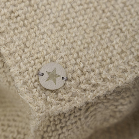 Huttelihut Camel Melange Bonnet Ull Strikk Alpaca Pompom