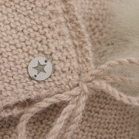 Huttelihut Mahogany Rose Bonnet Ull Strikk Alpaca Pompom