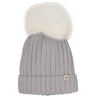 Huttelihut Medium Grey Melange Lue Strikk Alpaca Pompom