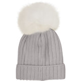 Huttelihut Medium Grey Melange Lue Strikk Alpaca Pompom