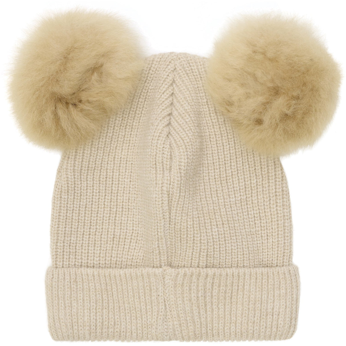 Huttelihut Sand Melange Lue Strikk Alpaca Pompoms