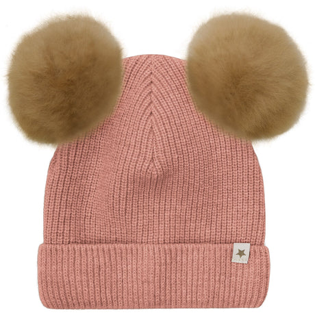 Huttelihut Burlwood Lue Strikk Alpaca Pompoms