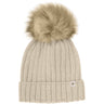 Huttelihut Sand Melange Lue Strikk Alpaca Pompom