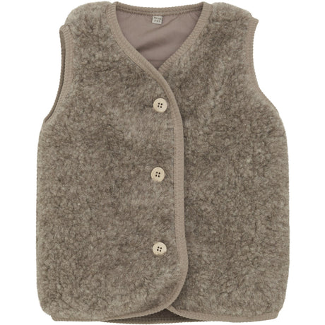 Huttelihut Camel Melange Vest Ull Teddybjørn W. Lining