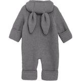 Huttelihut Medium Grey Melange Pram Drakt Ears Ull Fleece