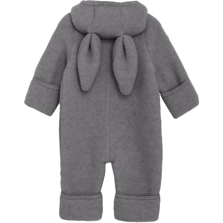 Huttelihut Medium Grey Melange Pram Drakt Ears Ull Fleece