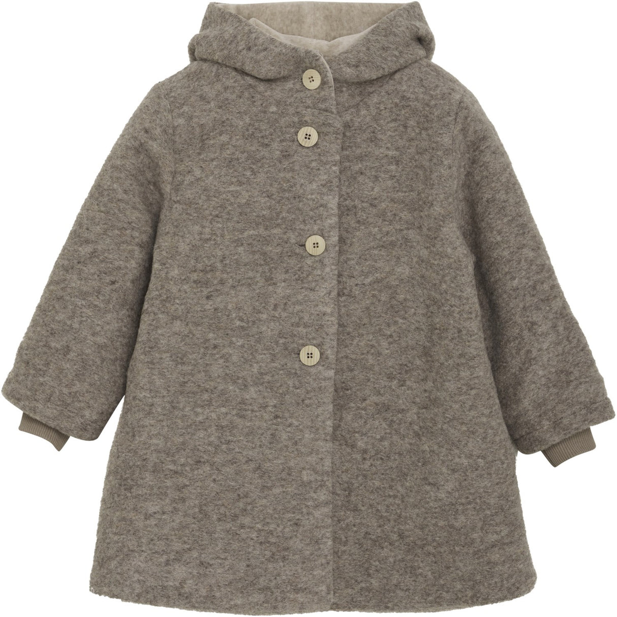 Huttelihut Camel Melange Frakk Hette Ull W. Lining