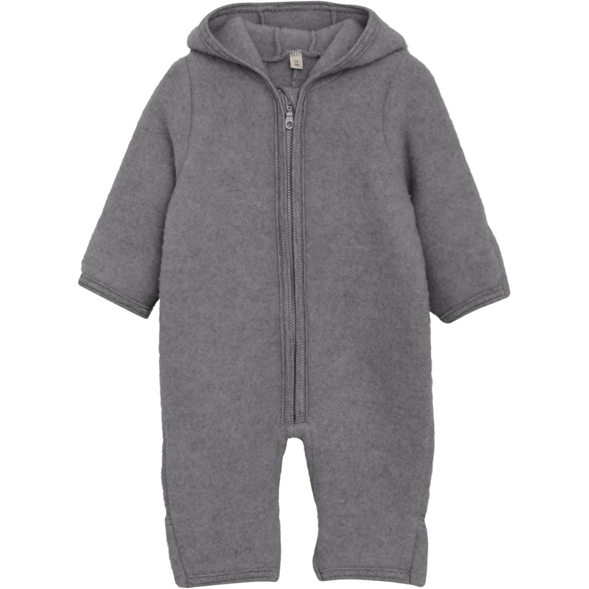 Huttelihut Medium Grey Melange Pram Drakt Ears Ull Fleece