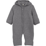 Huttelihut Medium Grey Melange Pram Drakt Ears Ull Fleece