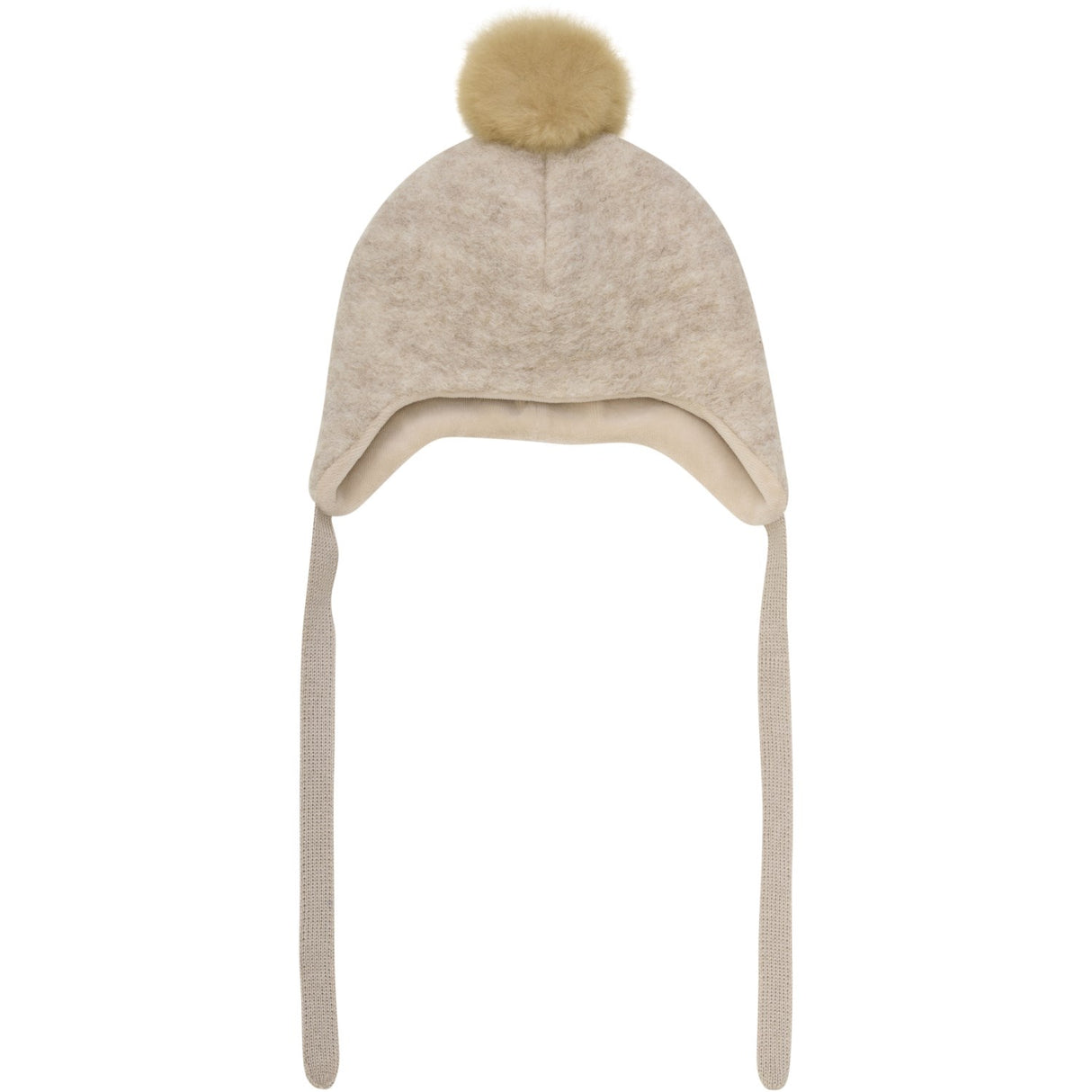 Huttelihut Sand Melange Bonnet Ull Alpaca Pompom