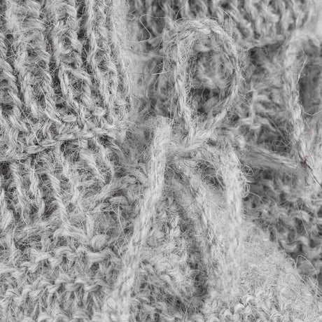 Huttelihut Medium Grey Melange Footies Alpaca Ull Strikk