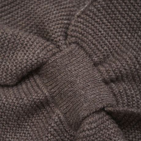 Huttelihut Brown Melange Nakkevarmer Ull Strikk