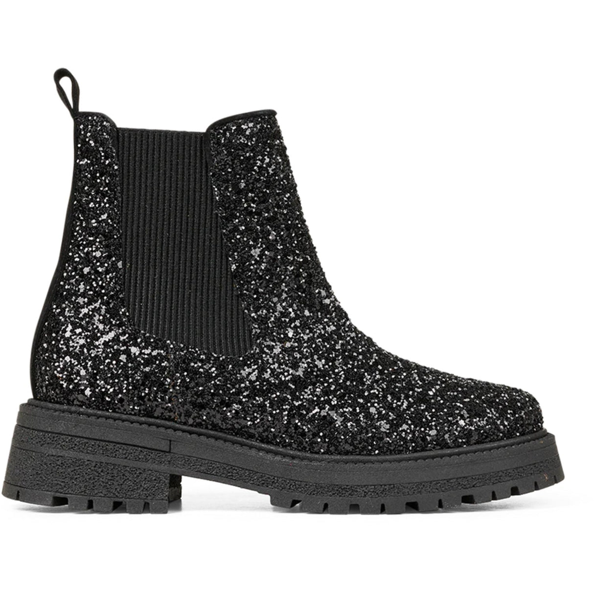 Angulus Chelsea Støvel Black Glitter/Black/Black