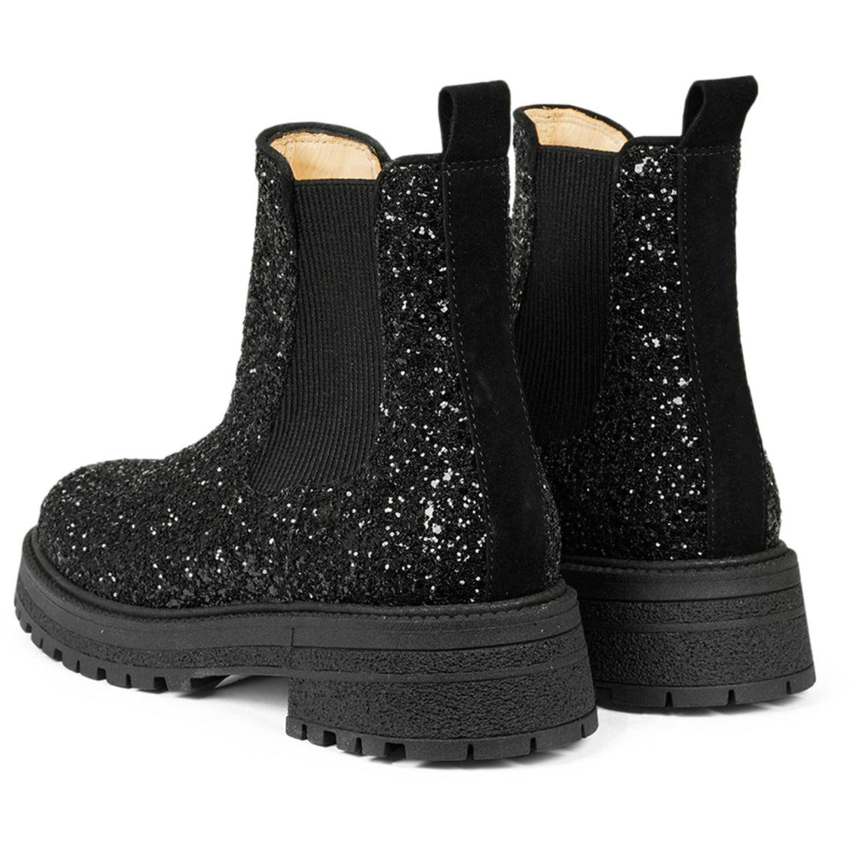 Angulus Chelsea Støvel Black Glitter/Black/Black