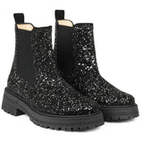 Angulus Chelsea Støvel Black Glitter/Black/Black