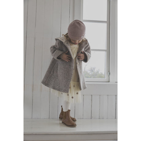 Huttelihut Camel Melange Frakk Hette Ull W. Lining