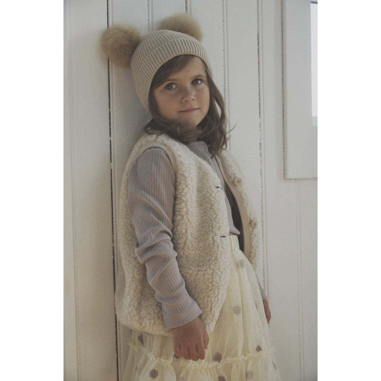 Huttelihut Cement Vest Ull Teddybjørn W. Lining