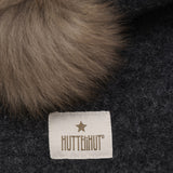 Huttelihut Dark Grey Melange Elefantlue Ull Alpaca Pompoms