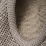 Huttelihut Camel Melange Elefantlue Ull Strikk Windstop