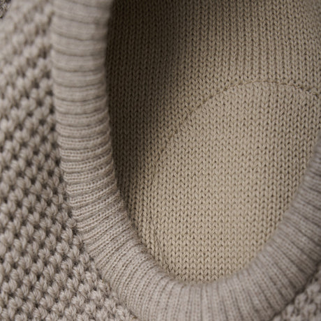 Huttelihut Camel Melange Elefantlue Ull Strikk Windstop