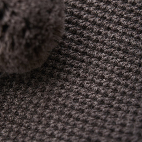 Huttelihut Brown Melange Elefantlue Windstop Pompoms