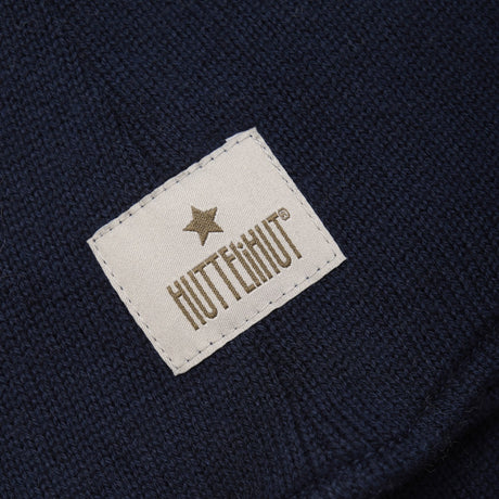 Huttelihut Dark Navy Elefantlue Ull Strikk Windstop