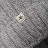 Huttelihut Medium Grey Melange Lue Strikk Alpaca Pompom